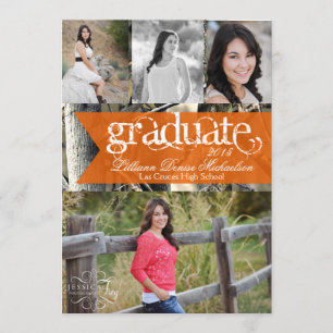 5x7 Hunters Camo Camouflage Senior Announcement