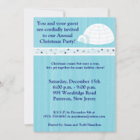 5x7 Icy Igloo Baby Blue Invitation