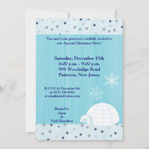 5x7 Icy Igloo Baby Blue Invitation