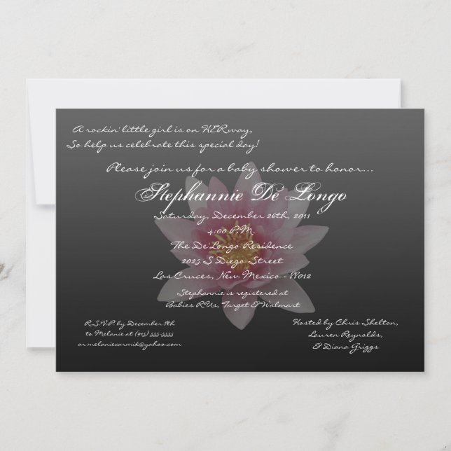 5x7 Inset Lily Invitation (Front)