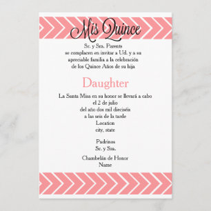 5x7 Invitation -Mis Quince - Spanish Customisation