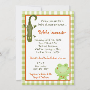 5x7 Invite - Swamp Buddies Baby Shower Invitation