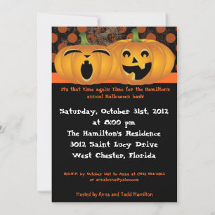 5x7 Jack-O-Lanterns Halloween Party Invitation