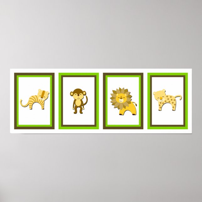 5X7 Jungle Animal Wall Art Collection (Front)
