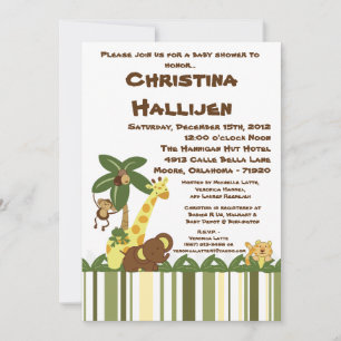 5x7 Jungle Babies Baby Shower Invitation