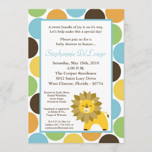 5x7 Jungle King Lion Safari Baby Shower Invitation