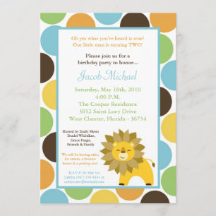 5x7 Jungle King Lion Safari Birthday Invitation