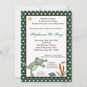 5x7 Leap Frog Turtle Pond Baby Shower Invitation