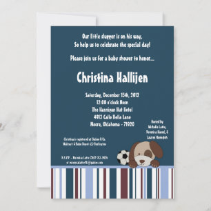 5x7 Lil Legue Sports Balls Baby Shower Invitation