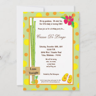 5x7 Luau Birthday Party Invite