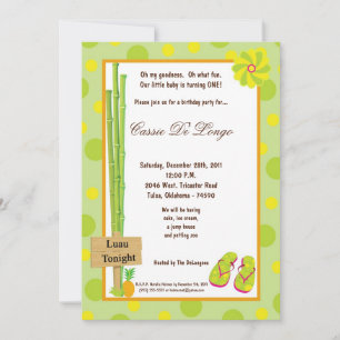 5x7 Luau Birthday Party Invite