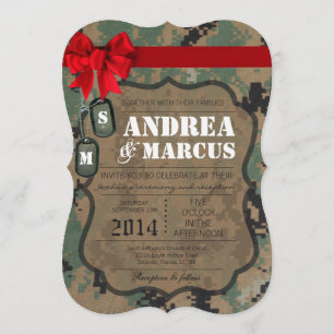 5x7  Marine DIGITAL Uniform Cam Wedding Invitation