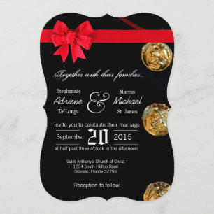 5x7 Marine Dress Blues Uniform Wedding Invitation