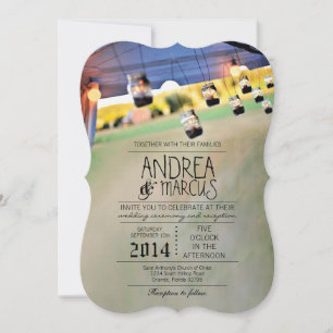 5x7 Mason Jar Candle Holders Wedding Invitation