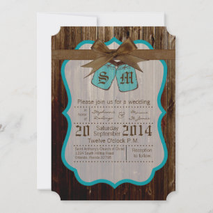 5x7 Mason Jar Initials Rustic Wedding Invitation