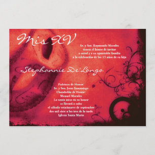5x7 Masquerade Quinceanera Birthday Invitation