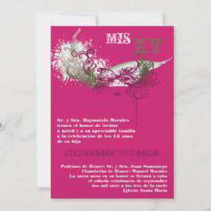 5x7 Masquerade Quinceanera Birthday Invitation