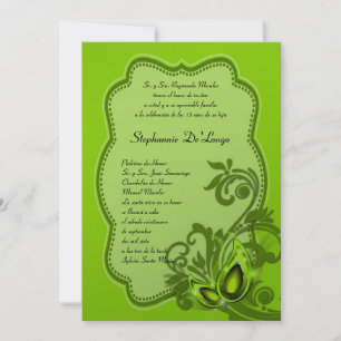 5x7 Masquerade Quinceanera Birthday Invitation