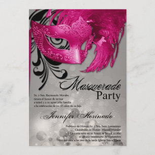 5x7 Masquerade Quinceanera Birthday Invitation