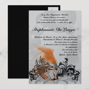 5x7 Masquerade Quinceanera Birthday Invitation