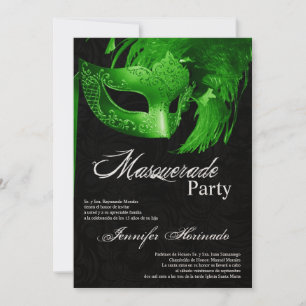 5x7 Masquerade Quinceanera Birthday Invitation
