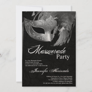 5x7 Masquerade Quinceanera Birthday Invitation