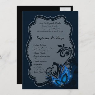 5x7 Masquerade Quinceanera Birthday Invitation