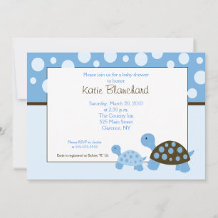 5x7 Mod TurtlesModern Dot Baby Shower Invitation