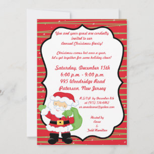 5x7 Mr. & Mrs. Claus Christmas Party Invitation