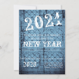 5x7 New Years Eve Invitation Rustic Tin Panel Cei