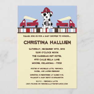 5x7 Nojo Fire Engine Shower Invitation