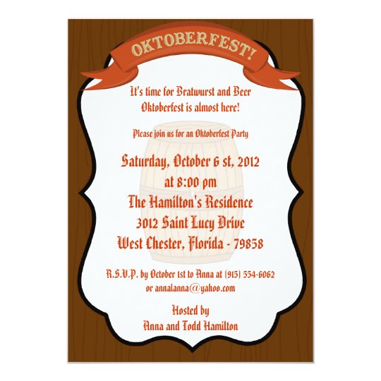 5x7 Oktoberfest Invitation