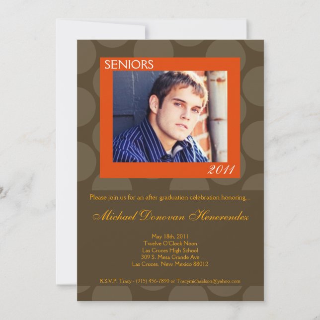 5x7 Oran Circle Polk Photo Graduation Announcement (Front)