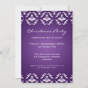 5x7 Party Invitation Elegant Pattern Purple