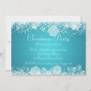 5x7 Party Invitation Elegant Sparkling Night Blue