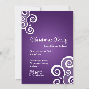 5x7 Party Invitation Elegant Swirls Purple