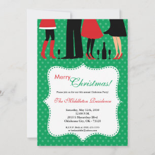5x7 Party People Dance Christmas Party Invitation