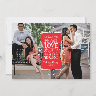 5x7 Peace, Love & Joy Frame 2 Photo Card