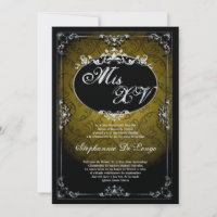 5x7 Pendant Broach Quinceanera Birthday Invitation
