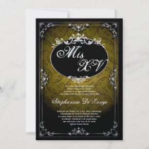 5x7 Pendant Broach Quinceanera Birthday Invitation