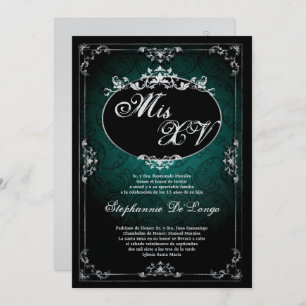 5x7 Pendant Broach Quinceanera Birthday Invitation