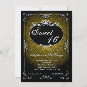 5x7 Pendant Broach Sweet 16 Birthday Invitation