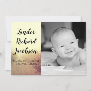 5x7 Photo Birth Announcement Army Sunrise Pathway