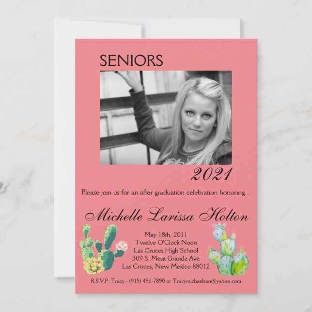 5x7 Photo Graduation Party Invitation Bohemian Cac (Front)