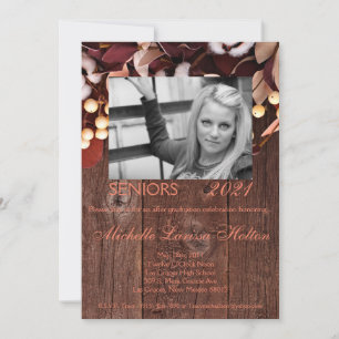 5x7 Photo Graduation Party Invitation Cotton Branc