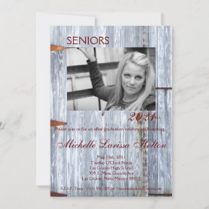 5x7 Photo Graduation Party Invitation White Wash W