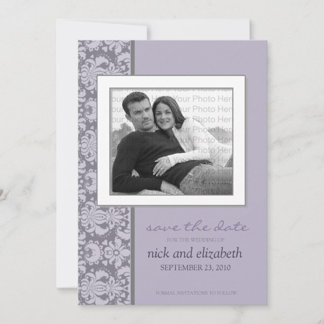 5X7 Pick YOUR OWN Colour Baroque Save the Date 12 (Front)