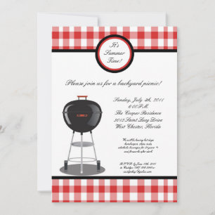 5x7 Picnic Summer Barbecue Party Invitation