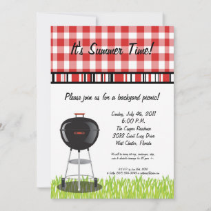 5x7 Picnic Summer Barbecue Party Invitation