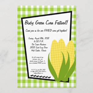 5x7 Picnic Summer Corn Festival Party Invitation
